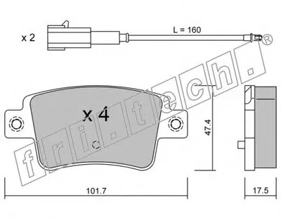Комплект тормозных колодок, дисковый тормоз fri.tech. купить