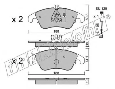 Комплект тормозных колодок, дисковый тормоз fri.tech. купить