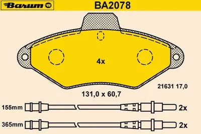 Комплект тормозных колодок, дисковый тормоз BARUM купить