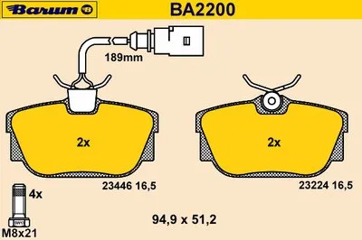 Комплект тормозных колодок, дисковый тормоз BARUM купить