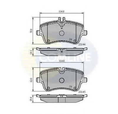Комплект тормозных колодок, дисковый тормоз Comline COMLINE купить