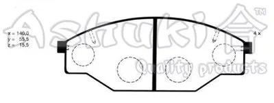 Комплект тормозных колодок, дисковый тормоз ASHUKI купить