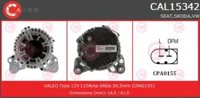 Генератор GENUINE SERIES CASCO купить