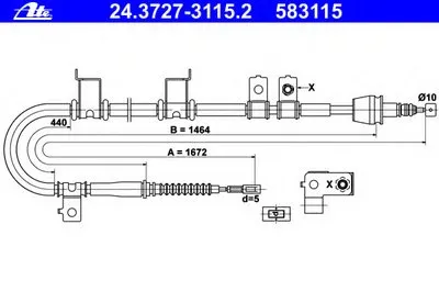 Трос, стояночная тормозная система ATE купить