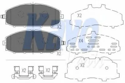 Комплект тормозных колодок, дисковый тормоз KAVO PARTS купить