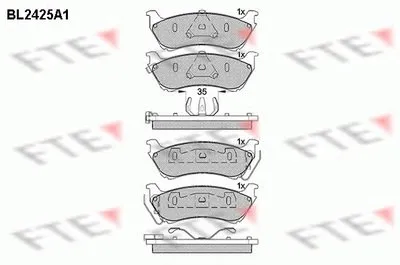 Комплект тормозных колодок, дисковый тормоз FTE купить