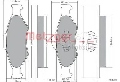 Комплект тормозных колодок, дисковый тормоз METZGER купить