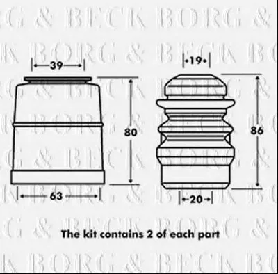 Пылезащитный комплект, амортизатор BORG & BECK купить