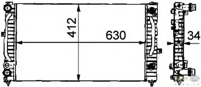 Радиатор, охлаждение двигателя BEHR HELLA SERVICE HELLA купить