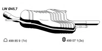 Глушитель выхлопных газов конечный ERNST купить