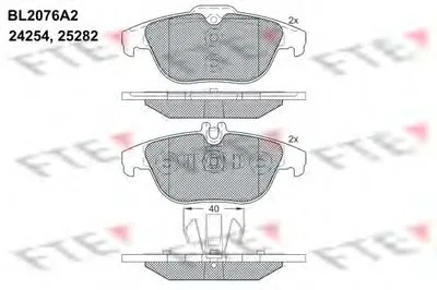 Комплект тормозных колодок, дисковый тормоз FTE купить
