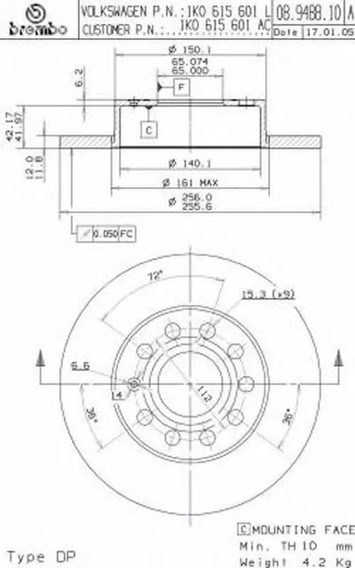 Тормозной диск COATED DISC LINE BREMBO купить