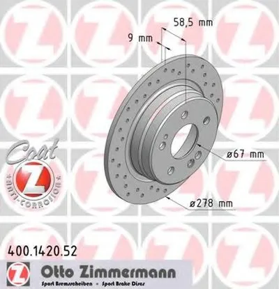 Тормозной диск SPORT BRAKE DISC COAT Z ZIMMERMANN купить
