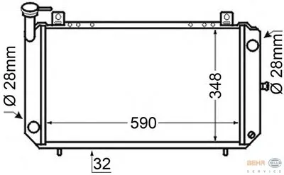 Радиатор, охлаждение двигателя BEHR HELLA SERVICE купить