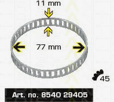 Зубчатый диск импульсного датчика, противобл. устр. TRISCAN купить