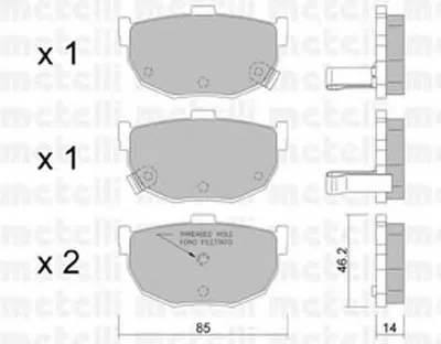 Комплект тормозных колодок, дисковый тормоз METELLI купить