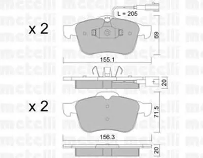 Комплект тормозных колодок, дисковый тормоз METELLI купить