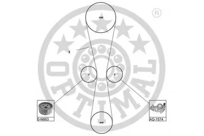 Водяной насос + комплект зубчатого ремня OPTIMAL купить