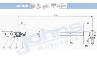 Газовая пружина, крышка багажник JOHNS купить