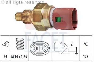 Датчик, температура охлаждающей жидкости FACET купить