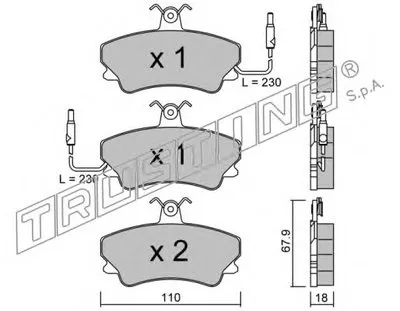 Комплект тормозных колодок, дисковый тормоз TRUSTING купить