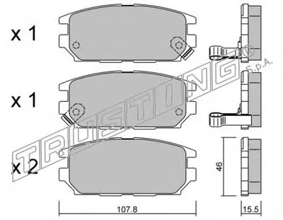 Комплект тормозных колодок, дисковый тормоз TRUSTING купить