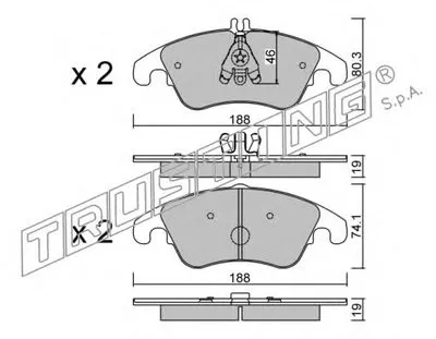 Комплект тормозных колодок, дисковый тормоз TRUSTING купить
