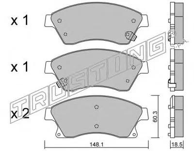 Комплект тормозных колодок, дисковый тормоз TRUSTING купить