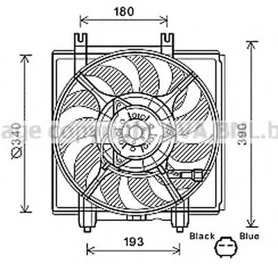 Вентилятор, охлаждение двигателя AVA QUALITY COOLING купить