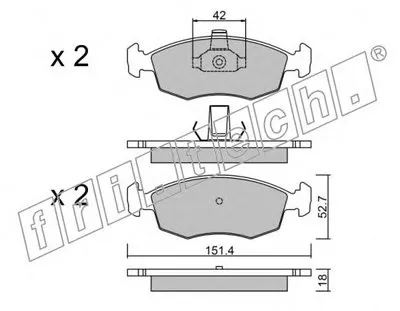 Комплект тормозных колодок, дисковый тормоз fri.tech. купить