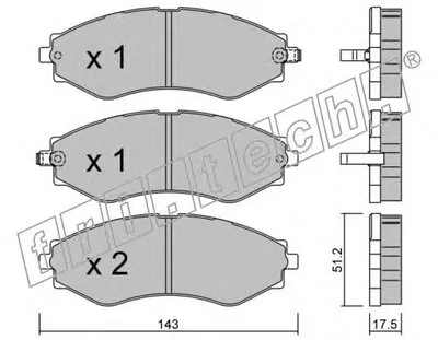 Комплект тормозных колодок, дисковый тормоз fri.tech. купить