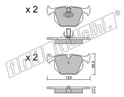 Комплект тормозных колодок, дисковый тормоз fri.tech. купить