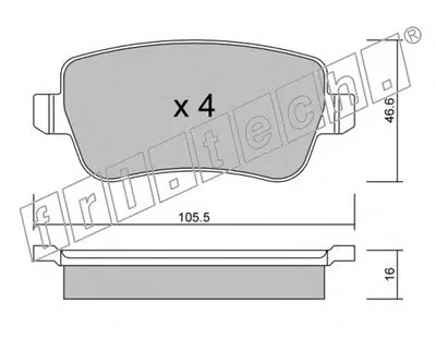 Комплект тормозных колодок, дисковый тормоз fri.tech. купить