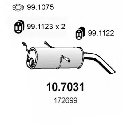 Глушитель выхлопных газов конечный ASSO купить