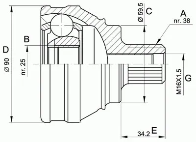 Шарнирный комплект, приводной вал SPIN OPEN PARTS купить