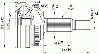 Шарнирный комплект, приводной вал SPIN OPEN PARTS купить