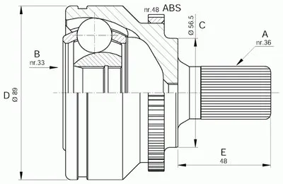 Шарнирный комплект, приводной вал SPIN OPEN PARTS купить