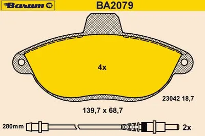 Комплект тормозных колодок, дисковый тормоз BARUM купить