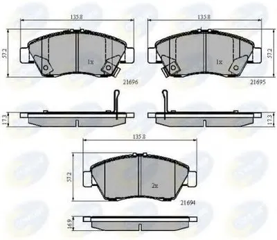 Комплект тормозных колодок, дисковый тормоз Comline COMLINE купить