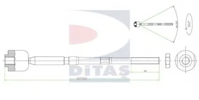 Осевой шарнир, рулевая тяга DITAS купить