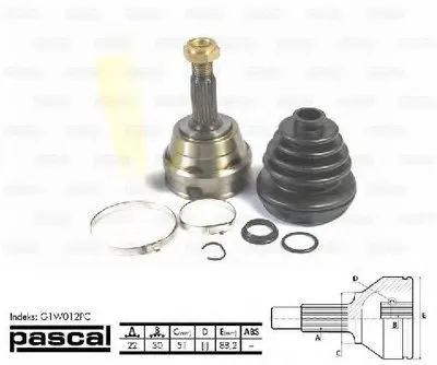 Шарнирный комплект, приводной вал PASCAL купить