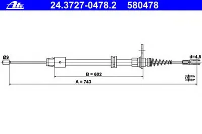 Трос, стояночная тормозная система ATE купить