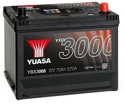 Батарея аккумуляторная Yuasa YBX3000 SMF 12В 70Ач 570A(EN) R+-YUASA-YBX3068-2