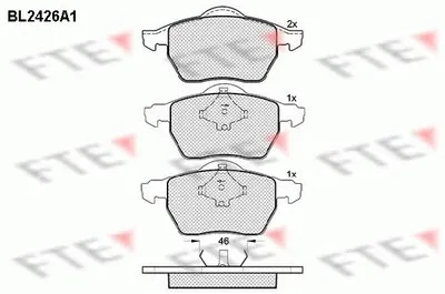 Комплект тормозных колодок, дисковый тормоз FTE купить