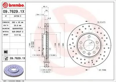 Тормозной диск BREMBO XTRA LINE BREMBO купить
