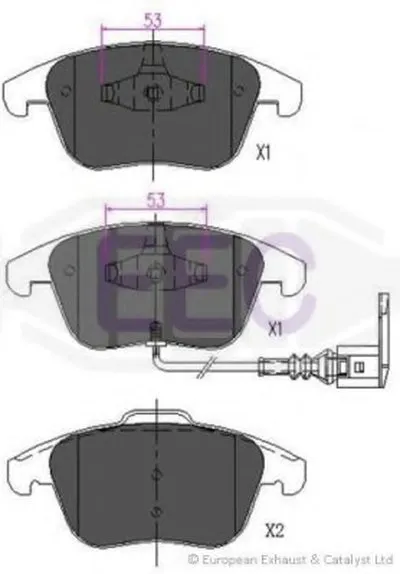 Комплект тормозных колодок, дисковый тормоз EEC купить