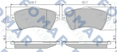 Комплект тормозных колодок, дисковый тормоз FOMAR Friction купить