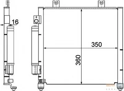 Конденсатор, кондиционер BEHR HELLA SERVICE HELLA купить