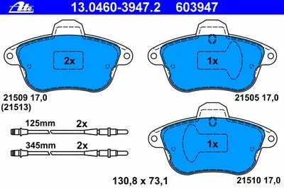 Комплект тормозных колодок, дисковый тормоз ATE купить