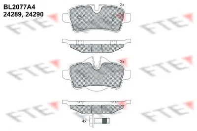 Комплект тормозных колодок, дисковый тормоз FTE купить